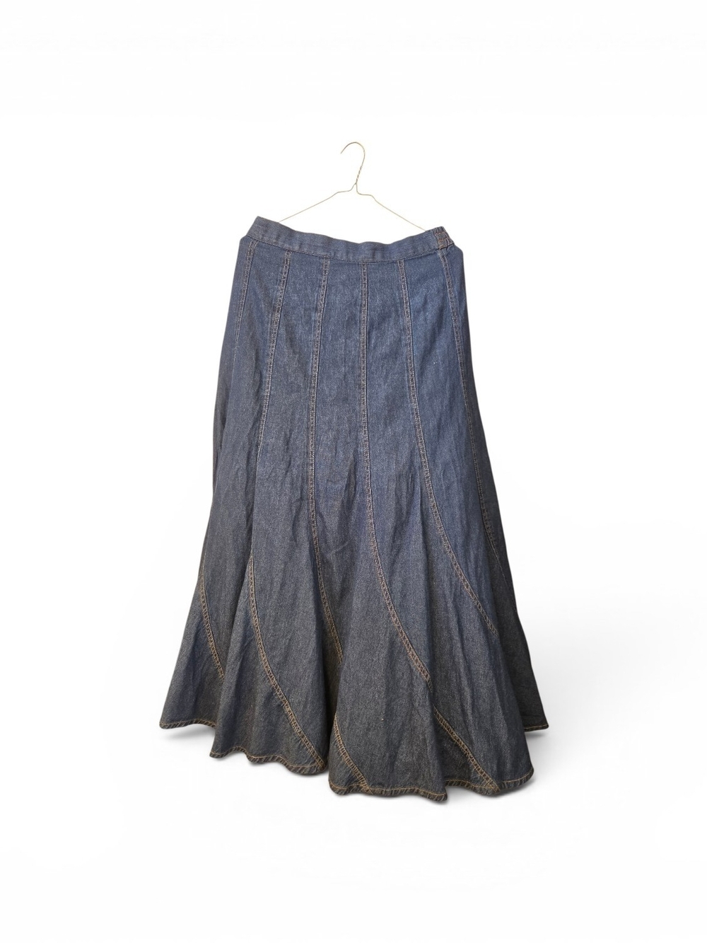 Studio West Denim A-Line Maxi Skirt - Dark Blue
